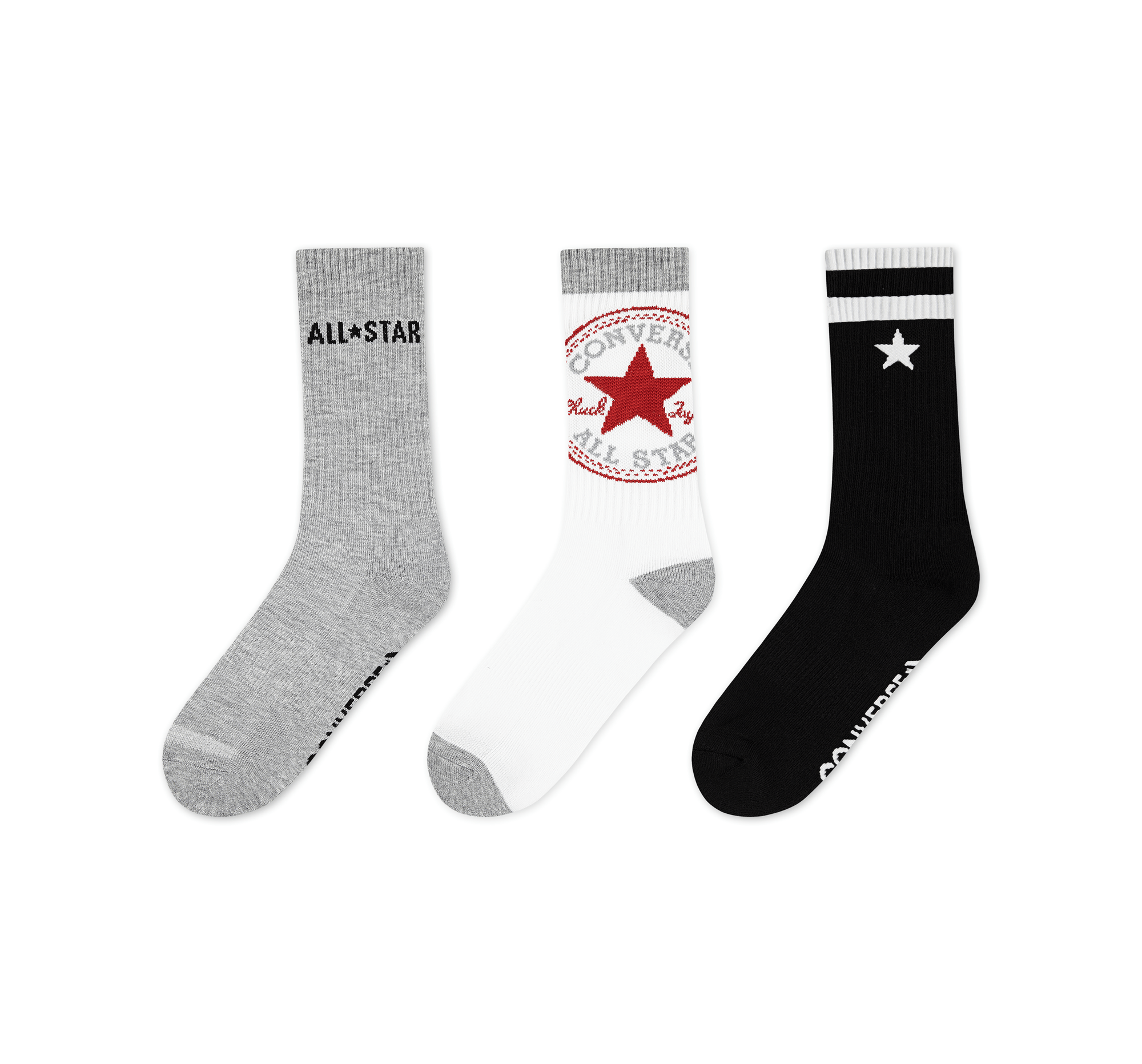 3 páry oversized ponožiek s nášivkou Chuck